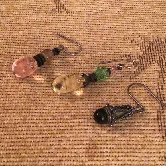 Vintage Glass vintage Bundle single pierced earrings stones beads (3) - Picture 6 of 6